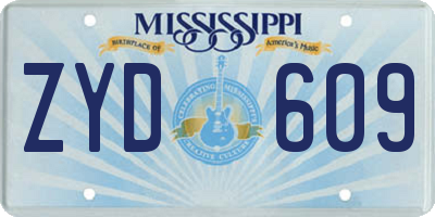 MS license plate ZYD609
