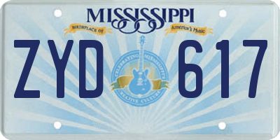 MS license plate ZYD617