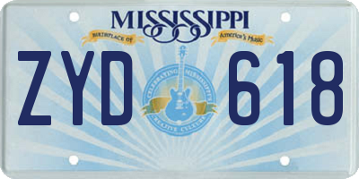 MS license plate ZYD618