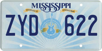 MS license plate ZYD622