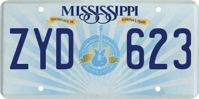 MS license plate ZYD623