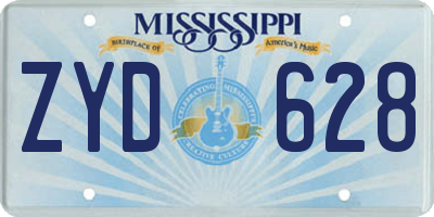 MS license plate ZYD628