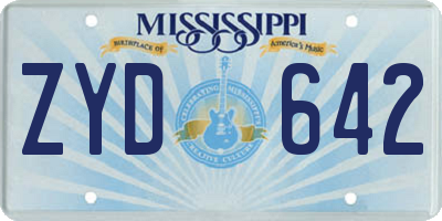 MS license plate ZYD642