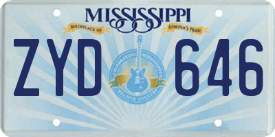 MS license plate ZYD646