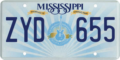 MS license plate ZYD655