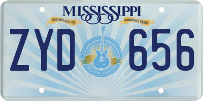 MS license plate ZYD656