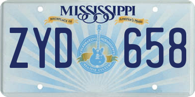 MS license plate ZYD658