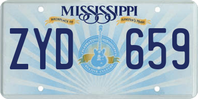 MS license plate ZYD659