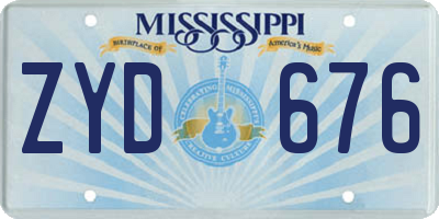 MS license plate ZYD676