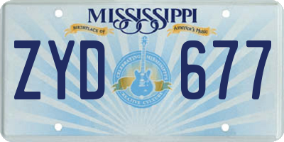 MS license plate ZYD677