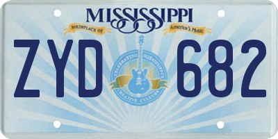 MS license plate ZYD682