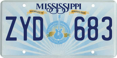 MS license plate ZYD683