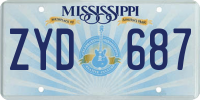 MS license plate ZYD687