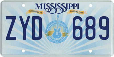 MS license plate ZYD689