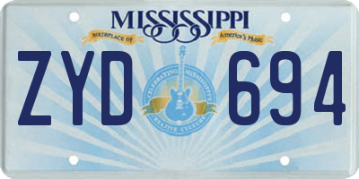 MS license plate ZYD694
