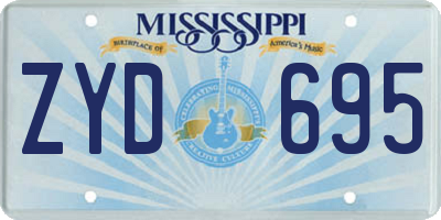 MS license plate ZYD695