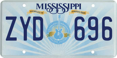 MS license plate ZYD696