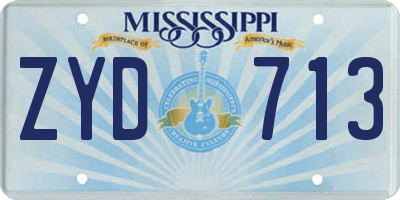 MS license plate ZYD713