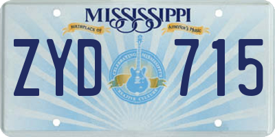 MS license plate ZYD715