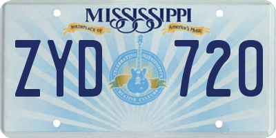 MS license plate ZYD720