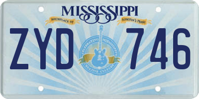 MS license plate ZYD746