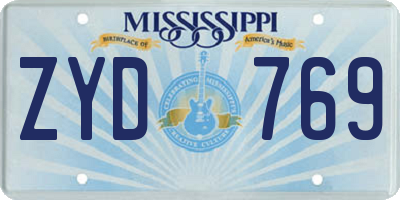 MS license plate ZYD769