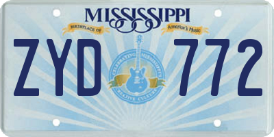 MS license plate ZYD772