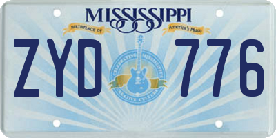 MS license plate ZYD776