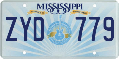 MS license plate ZYD779