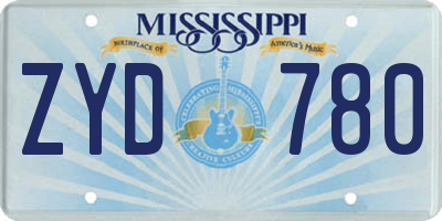 MS license plate ZYD780