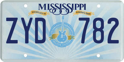 MS license plate ZYD782