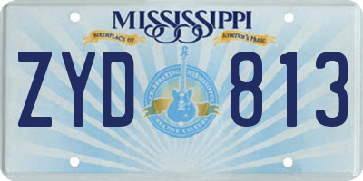 MS license plate ZYD813