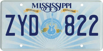 MS license plate ZYD822