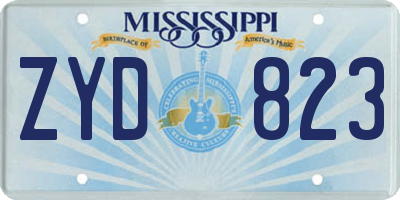 MS license plate ZYD823