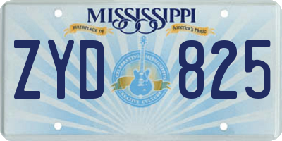 MS license plate ZYD825