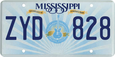 MS license plate ZYD828