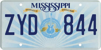 MS license plate ZYD844