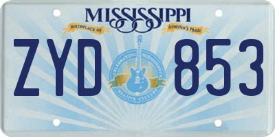 MS license plate ZYD853