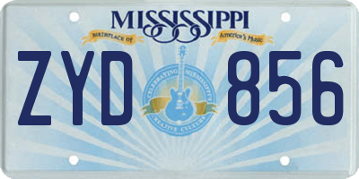 MS license plate ZYD856