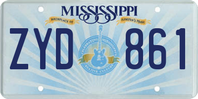MS license plate ZYD861