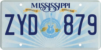 MS license plate ZYD879
