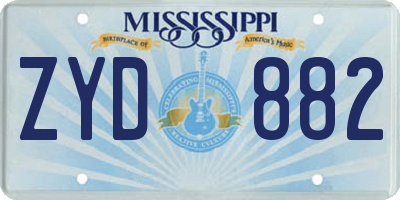 MS license plate ZYD882