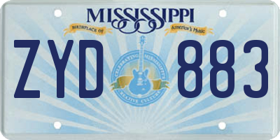 MS license plate ZYD883