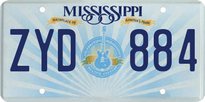 MS license plate ZYD884