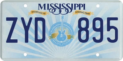 MS license plate ZYD895