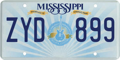 MS license plate ZYD899