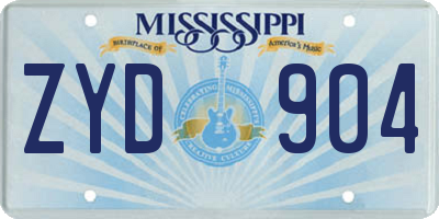 MS license plate ZYD904