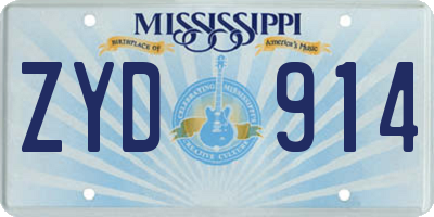 MS license plate ZYD914