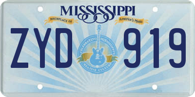 MS license plate ZYD919