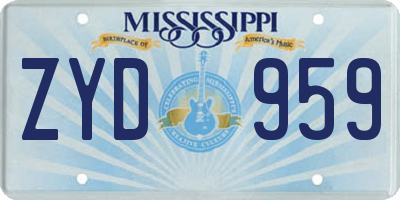 MS license plate ZYD959